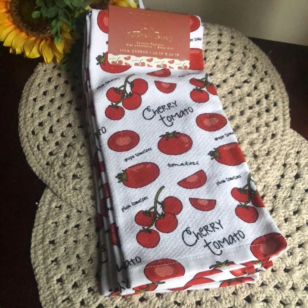 Cherry Tomato Print Kitchen Towels